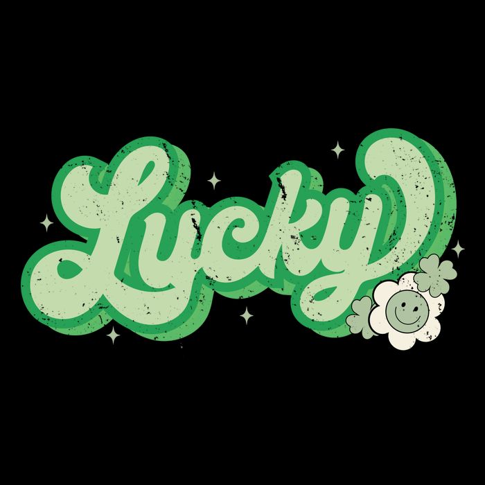 Retro Lucky St Patricks Day Irish Clover Button