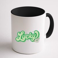 Retro Lucky St Patricks Day Irish Clover Mug