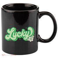 Retro Lucky St Patricks Day Irish Clover 11oz C Handle Ceramic Mug