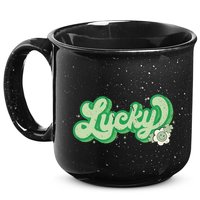Retro Lucky St Patricks Day Irish Clover 15oz Campfire Ceramic Mug