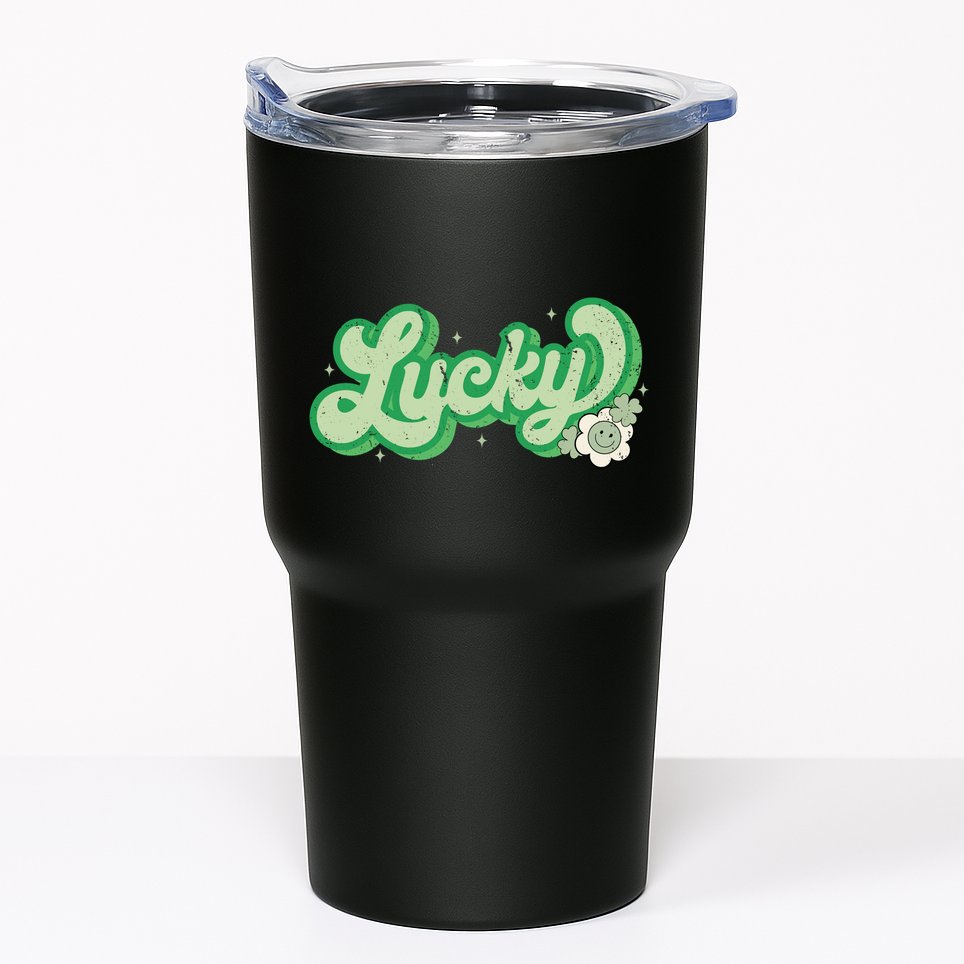 Retro Lucky St Patricks Day Irish Clover Tumbler