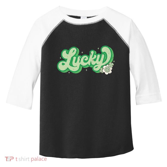 Retro Lucky St Patricks Day Irish Clover Toddler Fine Jersey T-Shirt