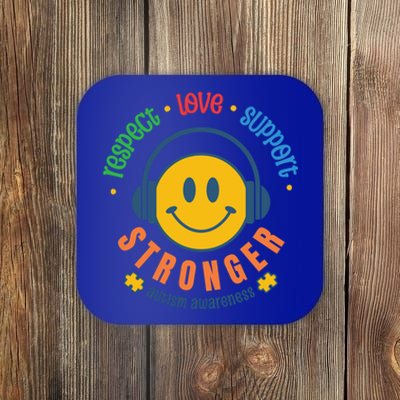 Respect Love Support Stronger Autism Dad Mom Gift Coaster