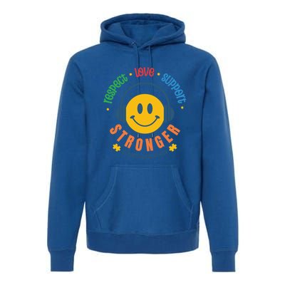 Respect Love Support Stronger Autism Dad Mom Gift Premium Hoodie