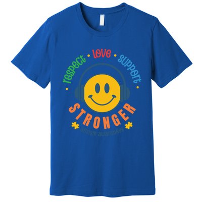 Respect Love Support Stronger Autism Dad Mom Gift Premium T-Shirt