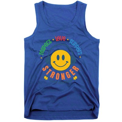 Respect Love Support Stronger Autism Dad Mom Gift Tank Top