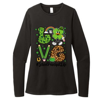 Retro Love School Principal Life St Patrick's Day Lucky Gift Womens CVC Long Sleeve Shirt