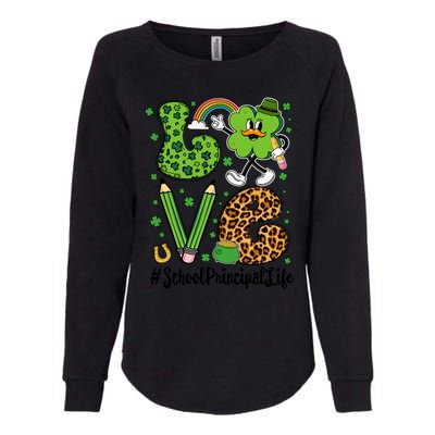 Retro Love School Principal Life St Patrick's Day Lucky Gift Womens California Wash Sweatshirt