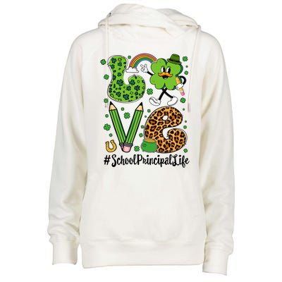 Retro Love School Principal Life St Patrick's Day Lucky Gift Womens Funnel Neck Pullover Hood