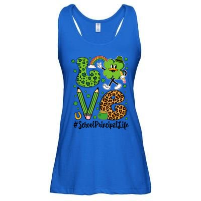 Retro Love School Principal Life St Patrick's Day Lucky Gift Ladies Essential Flowy Tank