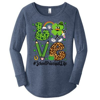 Retro Love School Principal Life St Patrick's Day Lucky Gift Women's Perfect Tri Tunic Long Sleeve Shirt