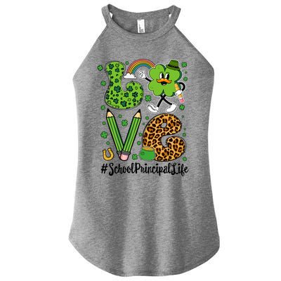 Retro Love School Principal Life St Patrick's Day Lucky Gift Women's Perfect Tri Rocker Tank