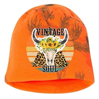 Retro Leopard Sunflower Bull Skull Vintage Soul Western Girl Gift Kati - Camo Knit Beanie