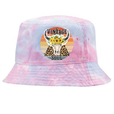 Retro Leopard Sunflower Bull Skull Vintage Soul Western Girl Gift Tie-Dyed Bucket Hat