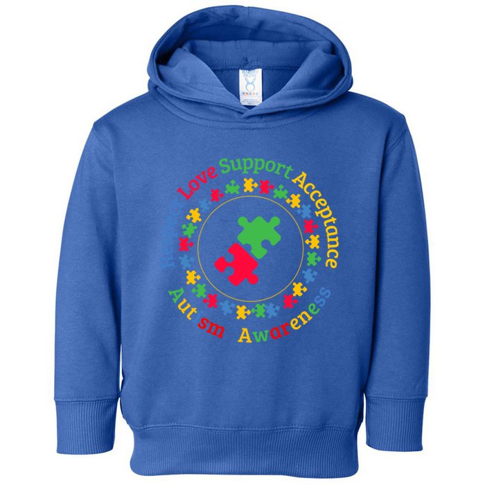 Respect Love Support Acceptance Autism Awareness Day Gift Toddler Hoodie