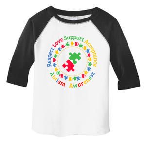 Respect Love Support Acceptance Autism Awareness Day Gift Toddler Fine Jersey T-Shirt