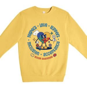 Respect Love Support Autism Awareness Month Gift Premium Crewneck Sweatshirt