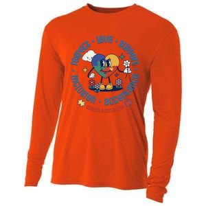 Respect Love Support Autism Awareness Month Gift Cooling Performance Long Sleeve Crew