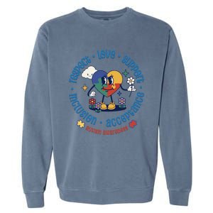 Respect Love Support Autism Awareness Month Gift Garment-Dyed Sweatshirt