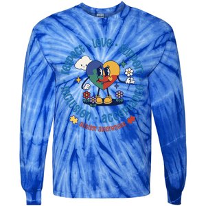 Respect Love Support Autism Awareness Month Gift Tie-Dye Long Sleeve Shirt