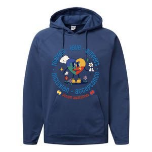 Respect Love Support Autism Awareness Month Gift Performance Fleece Hoodie