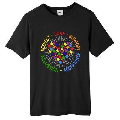 Respect Love Support Autism Awareness Autism Gift Tall Fusion ChromaSoft Performance T-Shirt