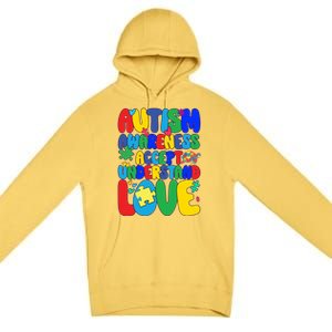 Respect Love Support Autism Awareness Month Funny Gift Premium Pullover Hoodie