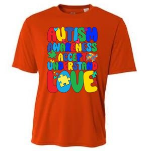 Respect Love Support Autism Awareness Month Funny Gift Cooling Performance Crew T-Shirt