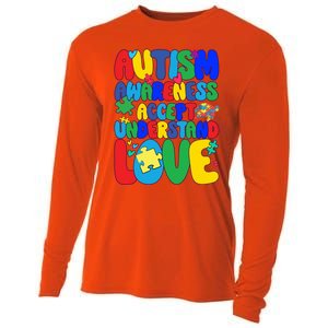 Respect Love Support Autism Awareness Month Funny Gift Cooling Performance Long Sleeve Crew