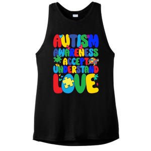 Respect Love Support Autism Awareness Month Funny Gift Ladies PosiCharge Tri-Blend Wicking Tank