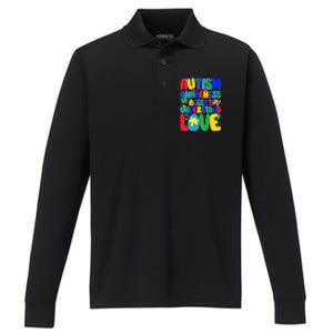 Respect Love Support Autism Awareness Month Funny Gift Performance Long Sleeve Polo