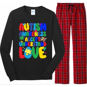 Respect Love Support Autism Awareness Month Funny Gift Long Sleeve Pajama Set