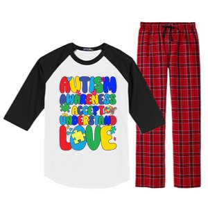 Respect Love Support Autism Awareness Month Funny Gift Raglan Sleeve Pajama Set