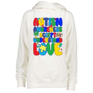 Respect Love Support Autism Awareness Month Funny Gift Womens Funnel Neck Pullover Hood