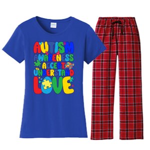 Respect Love Support Autism Awareness Month Funny Gift Women's Flannel Pajama Set