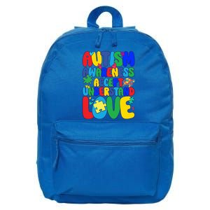 Respect Love Support Autism Awareness Month Funny Gift 16 in Basic Backpack