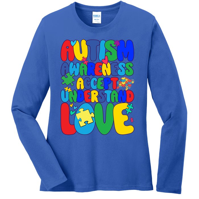 Respect Love Support Autism Awareness Month Funny Gift Ladies Long Sleeve Shirt