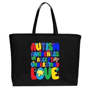 Respect Love Support Autism Awareness Month Funny Gift Cotton Canvas Jumbo Tote