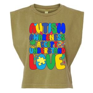 Respect Love Support Autism Awareness Month Funny Gift Garment-Dyed Women's Muscle Tee