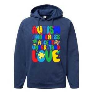 Respect Love Support Autism Awareness Month Funny Gift Performance Fleece Hoodie