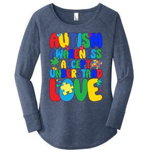 Respect Love Support Autism Awareness Month Funny Gift Women's Perfect Tri Tunic Long Sleeve Shirt