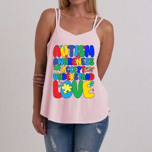 Respect Love Support Autism Awareness Month Funny Gift Women's Strappy Tank