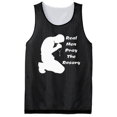 Real Like To Pray The Rosary Kneeling Man Mesh Reversible Basketball Jersey Tank