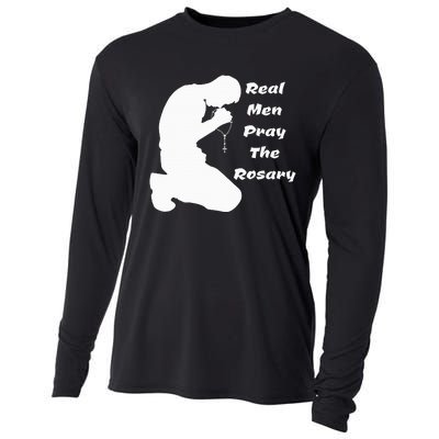 Real Like To Pray The Rosary Kneeling Man Cooling Performance Long Sleeve Crew