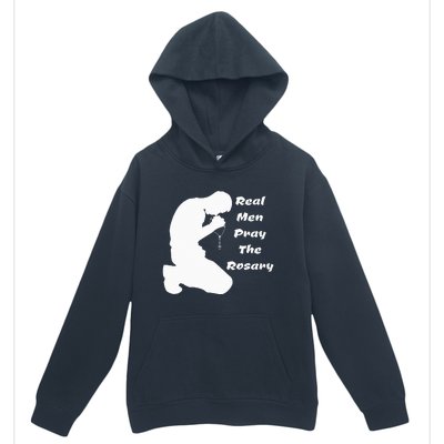 Real Like To Pray The Rosary Kneeling Man Urban Pullover Hoodie