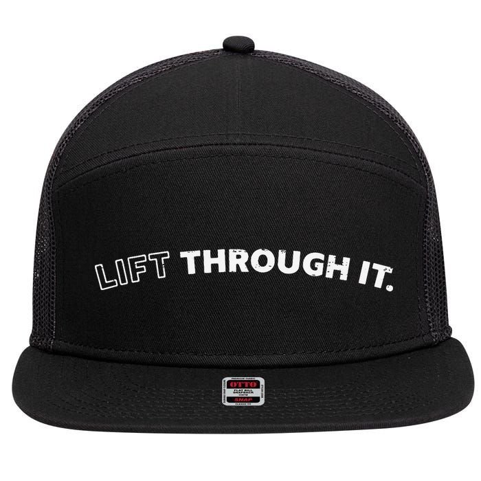 Retro Lift Through It Gift 7 Panel Mesh Trucker Snapback Hat