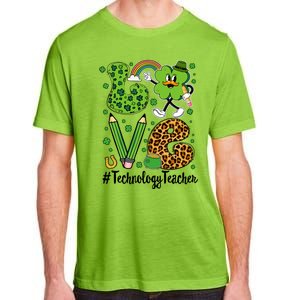 Retro Love Technology Teacher St Patricks Day Lucky Gift Adult ChromaSoft Performance T-Shirt