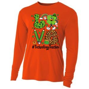 Retro Love Technology Teacher St Patricks Day Lucky Gift Cooling Performance Long Sleeve Crew