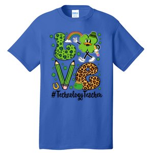 Retro Love Technology Teacher St Patricks Day Lucky Gift Tall T-Shirt