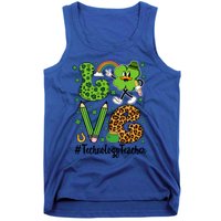 Retro Love Technology Teacher St Patricks Day Lucky Gift Tank Top